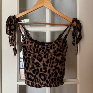 Reformation Blanca Top in Leopard